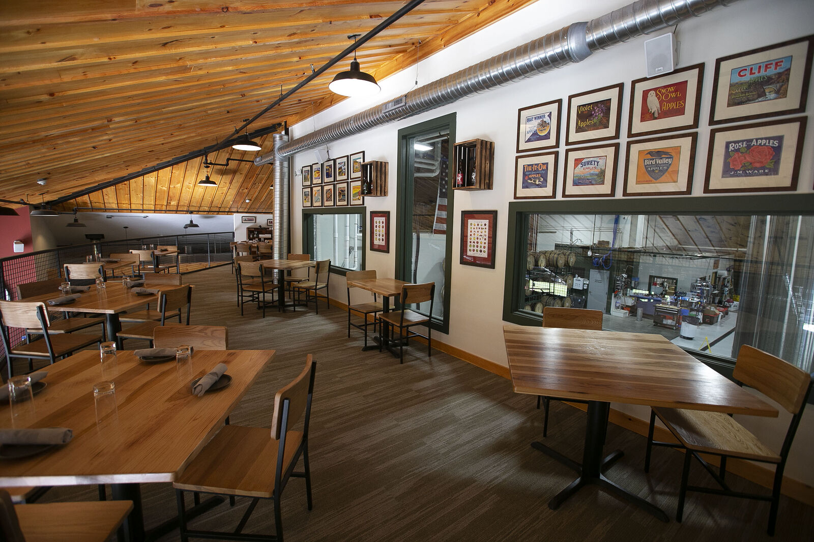 Clarksburg Cider's second-story room has plenty of space